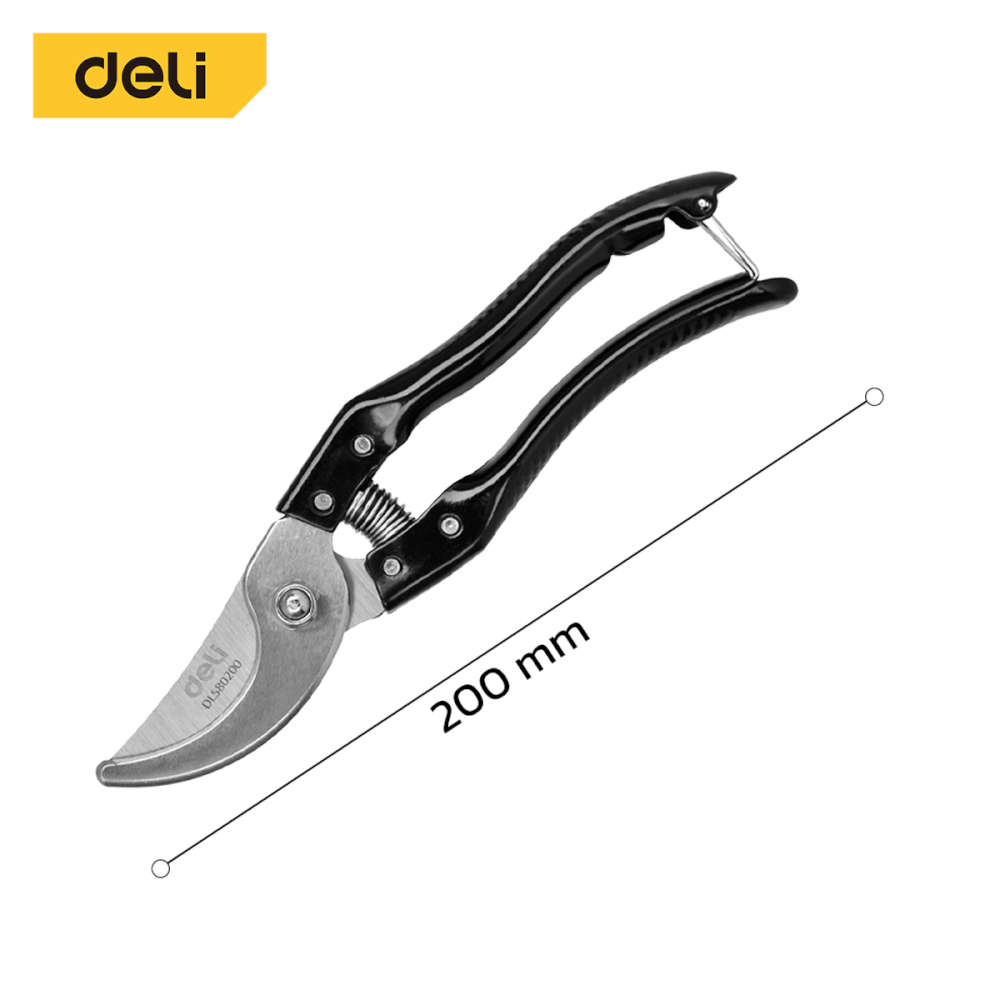 กรรไกรตัดกิ่ง DELI EDL580200-BK-01 8นิ้ว สีดำ